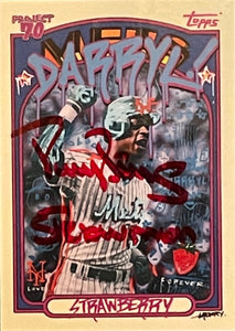 Darryl Strawberry Topps Project 70 Autographed - Strawman Red Inscription